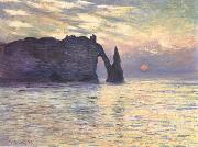 The Cliff,Etretat,Sunset, Claude Monet